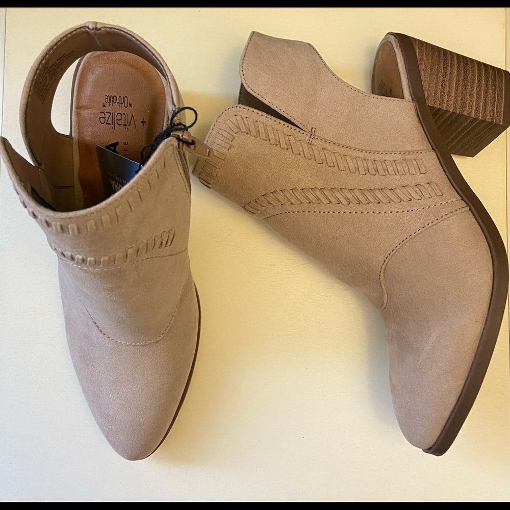 Sonoma Taupe Block Heel Ankle Boot